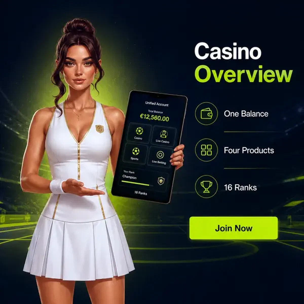 Geïntegreerde account-interface weergegeven op tablet bij Billionairespin Casino overzichtscentrum