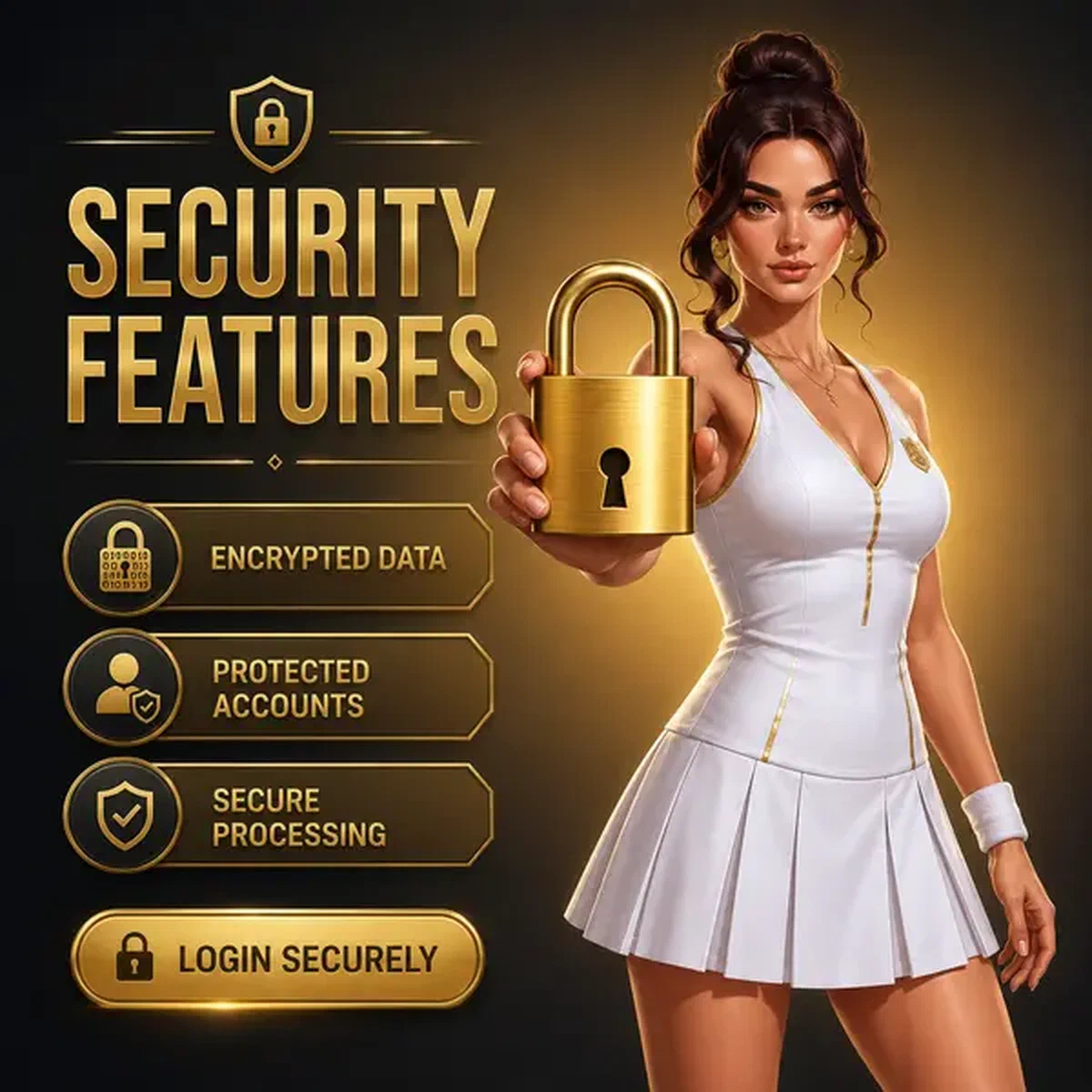 Kampioen presenteert gouden hangslot voor Beveiligingsfuncties en Wachtwoordherstel veilige login toegang